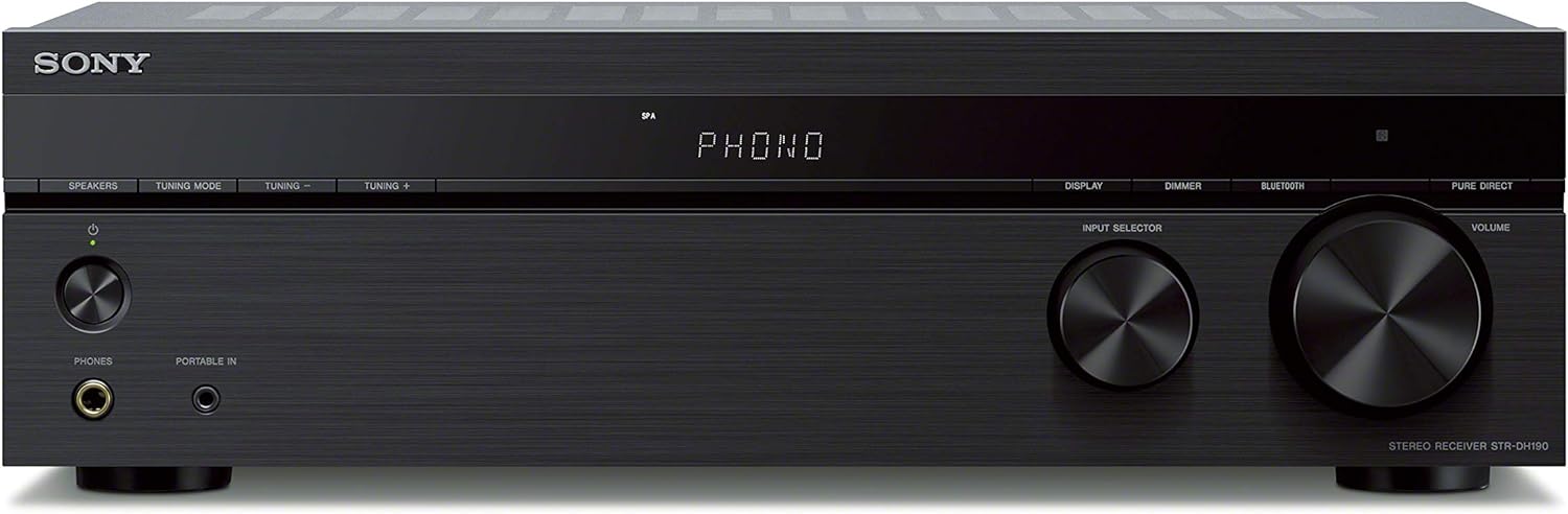 Sony STRDH190 2-ch Home Stereo Receiver with Phono Inputs & Bluetooth Black