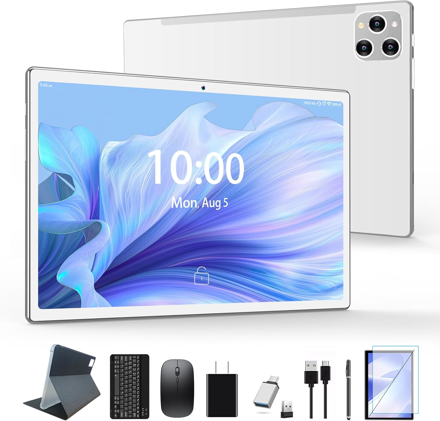 2026 Latest Tablet Android 14 Tablets 10 Inch, Tablets 128GB ROM+16GB RAM (8+8 Virtual), 2 In 1 Tablet with keyboard, Powerful Octa-Core+13MP Camera, 1TB TF Expandable, FHD IPS Display WiFi Tableta PC